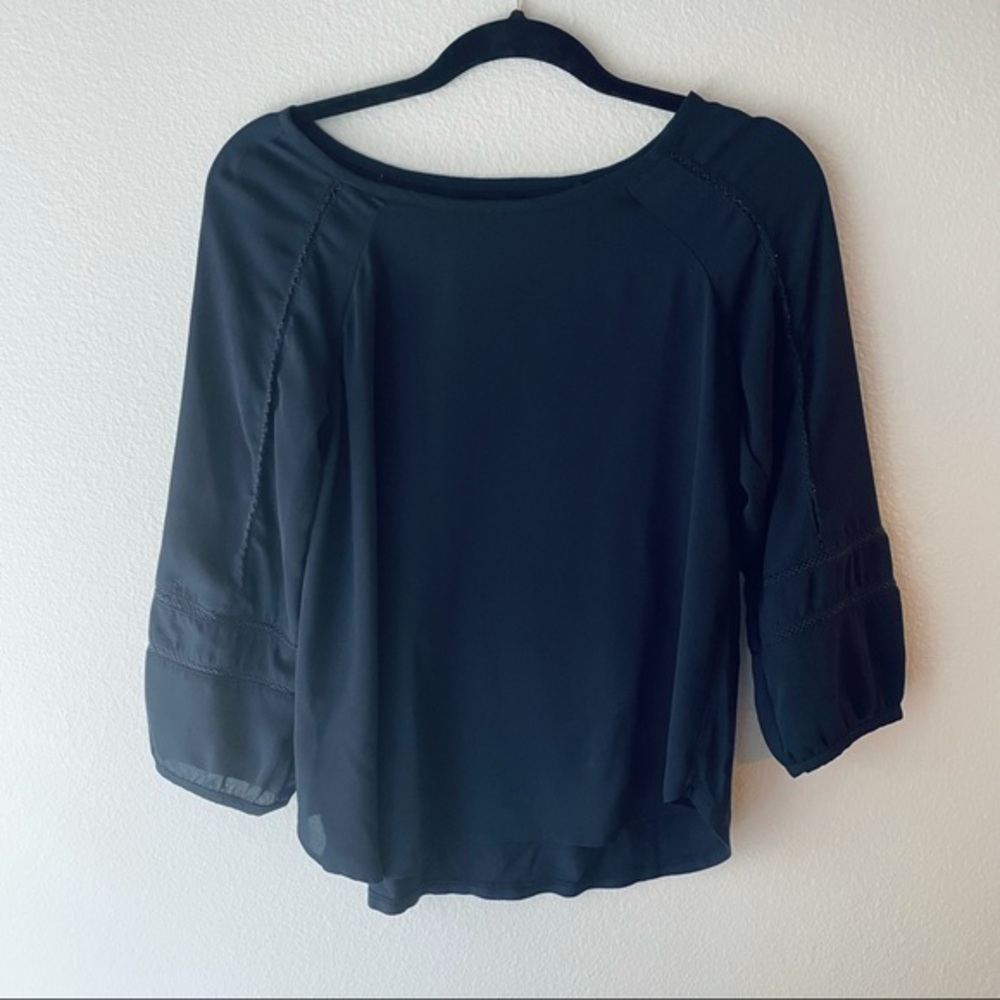 LOFT Outlet Navy 3/4 Length Sleeve Top XSP